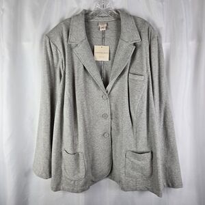 NEW Covington Cotton Stretch Comfort Knit Blazer Jacket Womens Plus Size 24/26W